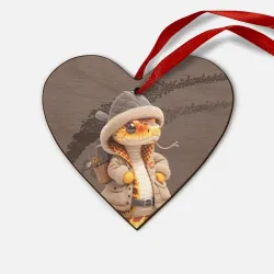 Деревянная игрушка Сердце Змея в пальто