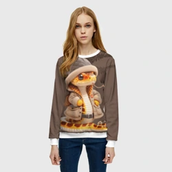 Женский свитшот 3D Змея в пальто - фото 2