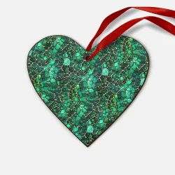 Деревянная игрушка Сердце Змеиная зелёная кожа