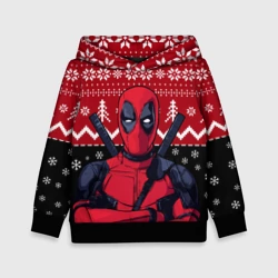 Детская толстовка 3D Дэдпул новогодний узор
