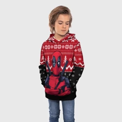 Детская толстовка 3D Дэдпул новогодний узор - фото 2
