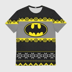 Мужская футболка 3D Бэтмен новогодний ugly sweater