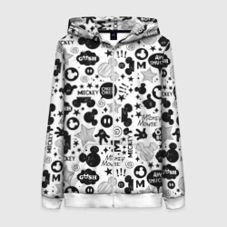 Женская толстовка 3D на молнии Микки Маус узор