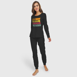 Женская пижама с лонгсливом хлопок Сон еда танцы - фото 2