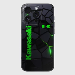 Чехол для iPhone 16 Pro силиконовый с защитой камеры Kawasaki - плиты с эффектом свечения