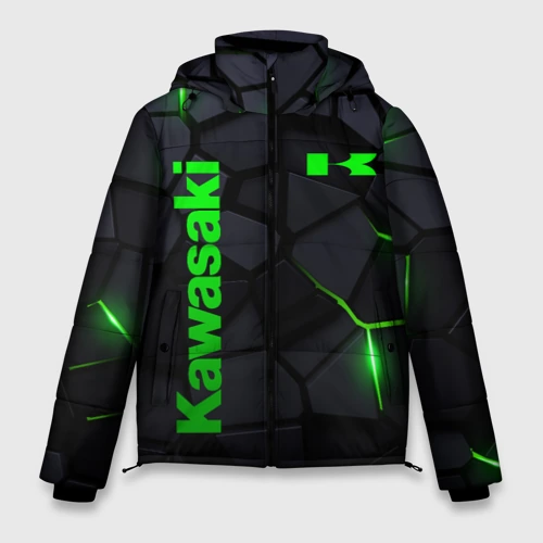 Мужская зимняя куртка 3D Kawasaki - плиты с эффектом свечения