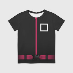 Детская футболка 3D Форма стражи - Квадрат  Squid Game