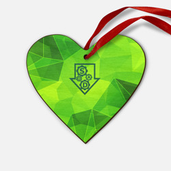 Деревянная игрушка Сердце System of a Down green poly