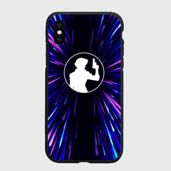 Чехол для iPhone XS Max матовый Cowboy Bebop neon energy