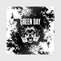 Магнит виниловый Квадрат Green Day рок пес