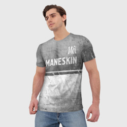 Мужская футболка 3D Maneskin - grey gradient посередине - фото 2