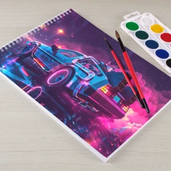 Альбом для рисования Delorean - back to the future  neon - фото 2