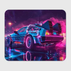 Прямоугольный коврик для мышки Delorean - back to the future  neon