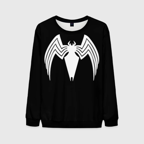 Мужской свитшот 3D Venom - spider logo