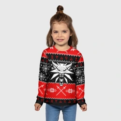 Детский лонгслив 3D Ведьмак новогодний ugly свитер - фото 2