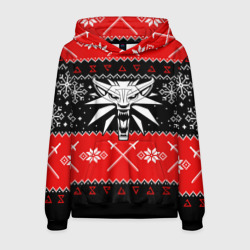 Мужская толстовка 3D Ведьмак новогодний ugly свитер