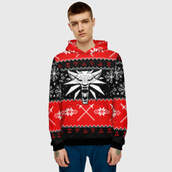 Мужская толстовка 3D Ведьмак новогодний ugly свитер - фото 2