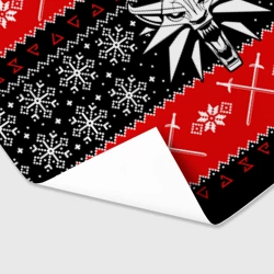 Бумага для упаковки 3D Ведьмак новогодний ugly свитер - фото 2