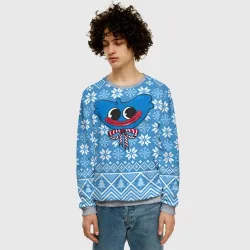 Мужской свитшот 3D Huggy Wuggy миленький новогодний свитер ugly - фото 2