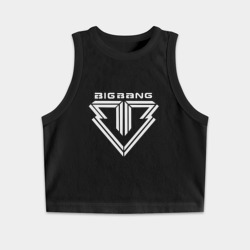 Женская укороченная майка-топ хлопок Big bang logo