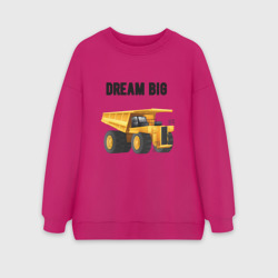 Женский свитшот oversize без начеса хлопок Dream big