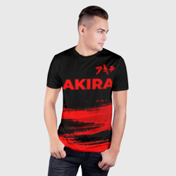 Мужская футболка 3D Slim Akira - red gradient посередине - фото 2