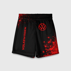 Детские спортивные шорты 3D Volkswagen - red gradient вертикально