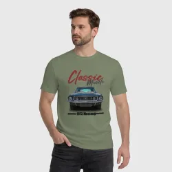 Мужская футболка хлопок Американский маслкар Ford Mustang 1973 года - фото 2