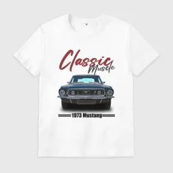 Мужская футболка хлопок Американский маслкар Ford Mustang 1973 года