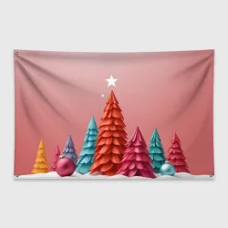 Флаг-баннер Новогодние ели
