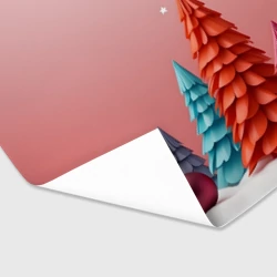 Бумага для упаковки 3D Новогодние ели - фото 2