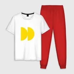 Мужская пижама с белой футболкой хлопок Логотип из фильма Субстанция