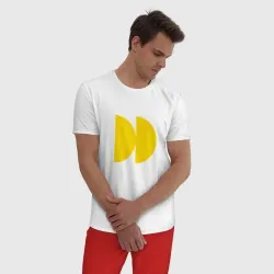 Мужская пижама с белой футболкой хлопок Логотип из фильма Субстанция - фото 2