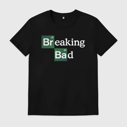 Мужская футболка хлопок с принтом Breaking bad logo, вид спереди #2