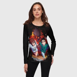 Женский лонгслив 3D Побег от турбо бабки - фото 2