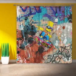 Фотошторы Bart Simpson on a skateboard - graffiti - фото 2
