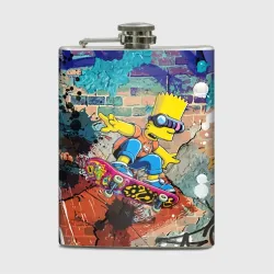 Фляга Bart Simpson on a skateboard - graffiti