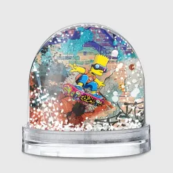 Игрушка Снежный шар Bart Simpson on a skateboard - graffiti