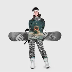Накидка на куртку 3D Мопс и маленькая елочка - фото 2