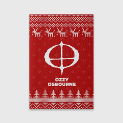Обложка для паспорта матовая кожа Новогодний Ozzy Osbourne с оленями