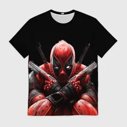Мужская футболка 3D Bloody Deadpool