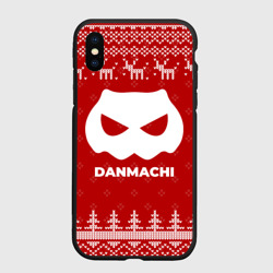 Чехол для iPhone XS Max матовый Новогодний DanMachi с оленями