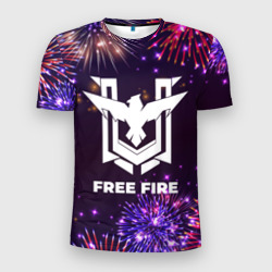 Мужская футболка 3D Slim Праздничный Free Fire