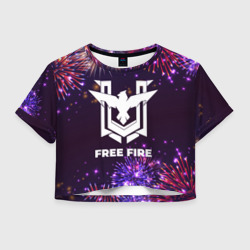 Женская футболка Crop-top 3D Праздничный Free Fire