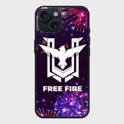 Чехол силиконовый для Apple iPhone 15 матовый Праздничный Free Fire