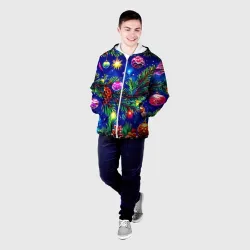 Мужская куртка 3D Новогодние елочные украшения - фото 2