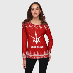 Женский лонгслив 3D Новогодний Code Geass с оленями - фото 2