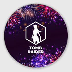 Круглый коврик для мышки Праздничный Tomb Raider