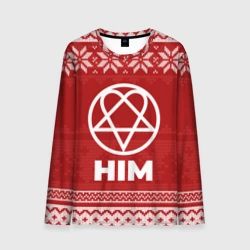 Мужской лонгслив 3D Новогодний HIM