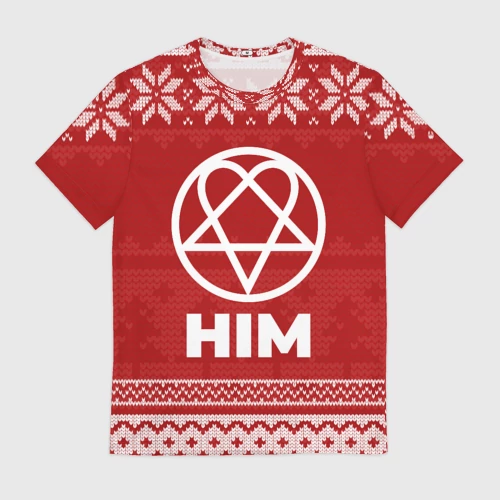 Мужская футболка 3D Новогодний HIM